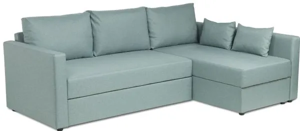 Диван трехместный с угловой секцией Вало ДП Twist 15 (mint-grey) LA