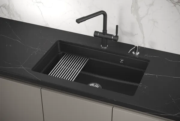 KS-7303U, ЧЁРНЫЙ  кухонная мойка, кварц KS-7303U, ЧЁРНЫЙ  кухонная мойка, кварц