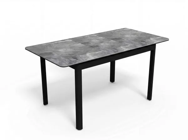 Стол DikLine DKQ120 Керамика серый глянец (italian middle grey)/подстолье черное/опоры черные