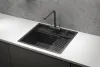 KS-6051, ЧЕРНЫЙ МАТОВЫЙ, стальная кухонная мойка KITCHEN SPACE