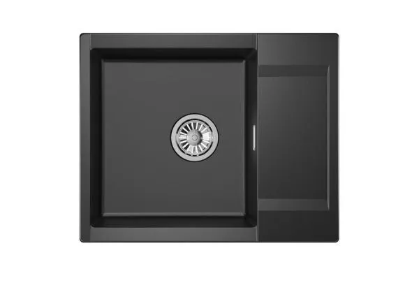 ES-6202, ШВАРЦ (чёрный металлик), кухонная мойка, кварц, ESTETICA ES-6202, ШВАРЦ (чёрный металлик), кухонная мойка, кварц, ESTETICA