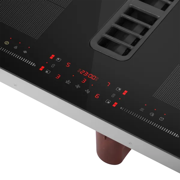 Индукционная варочная панель с интегрированной вытяжкой, с двумя Flex Zone и Booster MAUNFELD MIHC834SF2BK Черный