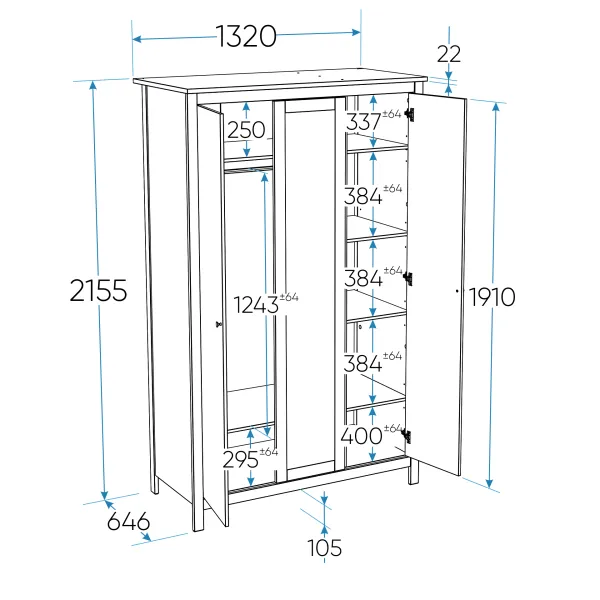 2.08.01.040.1 САГА шкаф 3 двери с зеркалом белый 2.08.01.040.1 САГА шкаф 3 двери с зеркалом белый