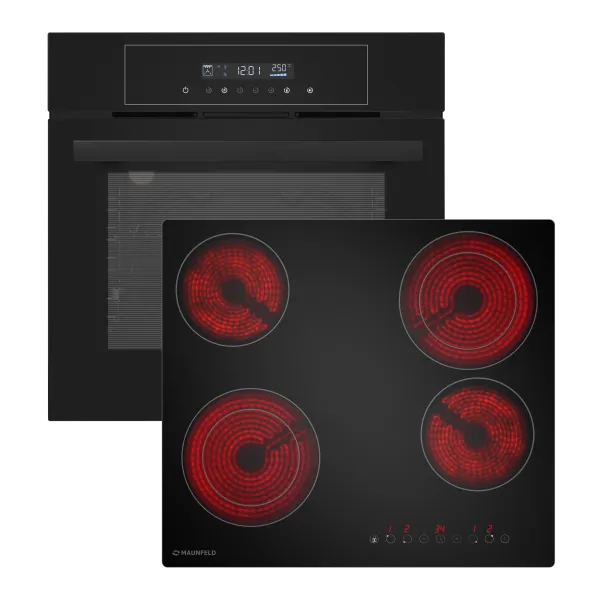 Комплект MAUNFELD Bergen (Духовой шкаф AEOD6063B - 1шт., Варочная панель AVCE594D2BK - 1шт.) Черный
