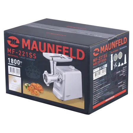 Мясорубка MAUNFELD MF-221SS Нержавеющая сталь