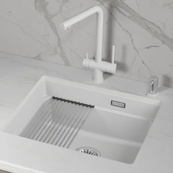 KS-5501iU, АРКТИК (БЕЛЫЙ), кухонная мойка, кварц KS-5501iU, АРКТИК (БЕЛЫЙ), кухонная мойка, кварц