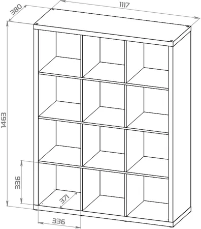 S00043 Фора 12 стеллаж 112х146х38, белый