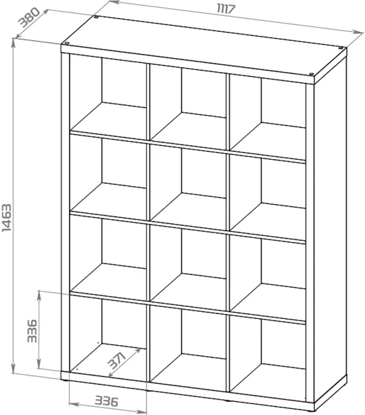 S00043 Фора 12 стеллаж 112х146х38, белый