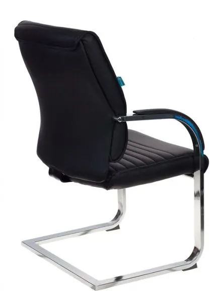 Кресло Бюрократ T-8010-Low-V черный экокожа низк.спин. полозья металл хром