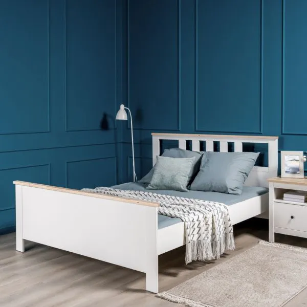 2.08.04.060.14 САГА кровать двойная 140х200 белая/ясень 2.08.04.060.14 САГА кровать двойная 140х200 белая/ясень