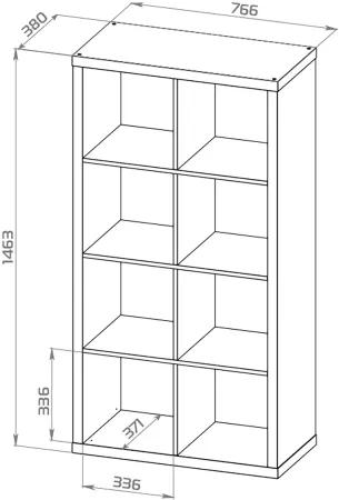S00036 Фора 8 стеллаж 76х146х38, белый