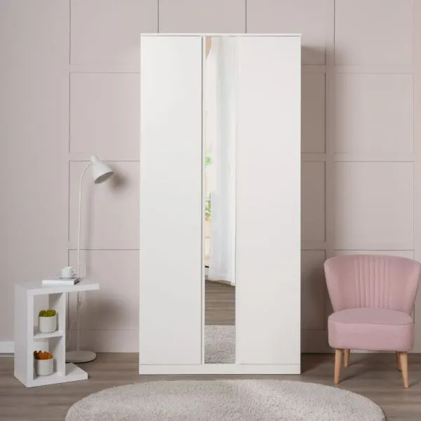 S01194 Варма Стор 105 шкаф распашной с зеркалом 222х105х57, белый S01194 Варма Стор 105 шкаф распашной с зеркалом 222х105х57, белый