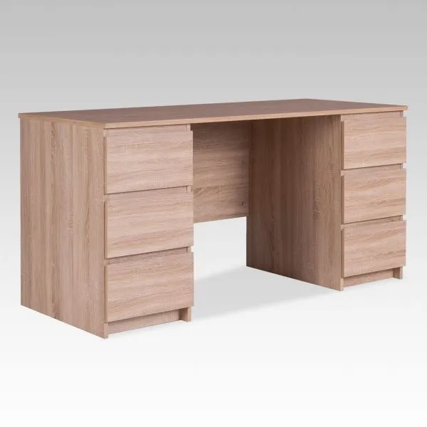 2.03.06.040.3 КАСТОР стол письменный 6 ящиков 151х65 RU сонома 2.03.06.040.3 КАСТОР стол письменный 6 ящиков 151х65 RU сонома