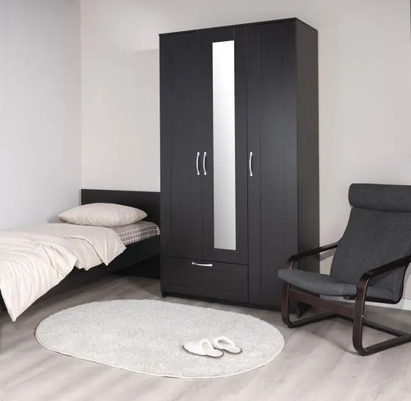 2.02.01.510.5 СИРИУС шкаф 3 двери и 1 ящик 117х59х220 Дуб Венге RU (с 1 зеркалом)