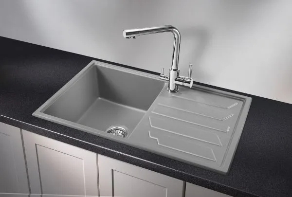 8002, АЛЮМИНИУМ, кухонная мойка, кварц