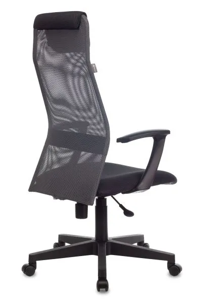Кресло руководителя Бюрократ KB-8 темно-серый TW-04 TW-12 сетка/ткань с подголов. крестов. пластик