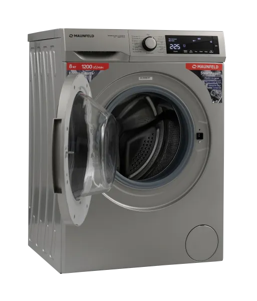 Стиральная машина с инвертором и паром MAUNFELD MFWM128400 ST INVERTER Нержавеющая сталь