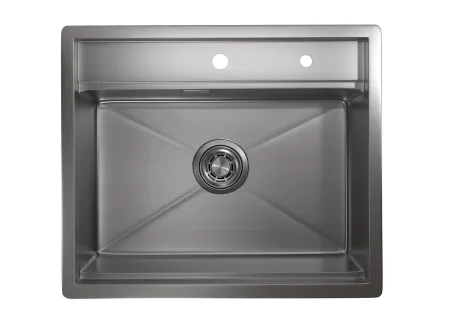 KS-6051, ГРАФИТ МАТОВЫЙ, стальная кухонная мойка KITCHEN SPACE