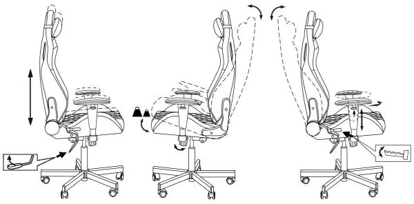 Кресло игровое Knight Outrider черный Light-20 с подголов. крестов. металл