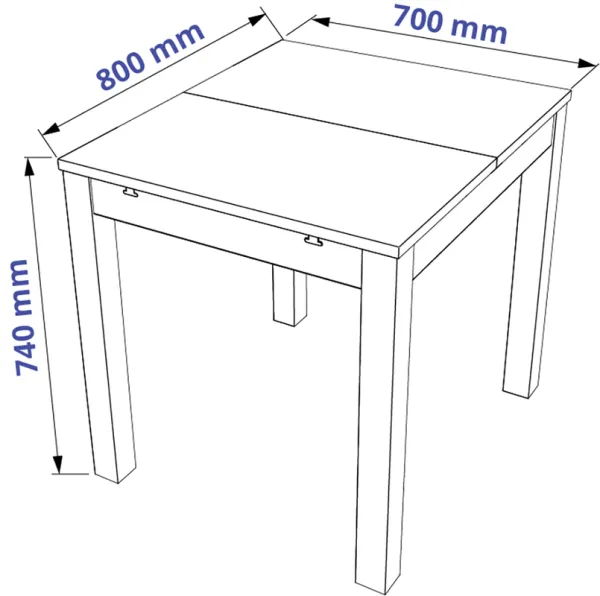 S00517 ВАРДИГ С стол обеденный 80(120)х74х70 шпон ясеня, белый