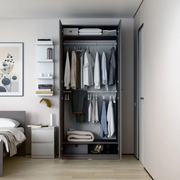 2.06.01.050.4 МАКС шкаф 2 двери 100х61х233 серый RU 2.06.01.050.4 МАКС шкаф 2 двери 100х61х233 серый RU