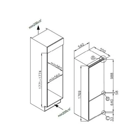 Холодильник встраиваемый MAUNFELD MBF177SW Белый