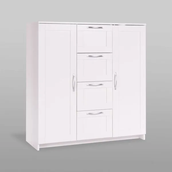 2.02.03.350.1 СИРИУС тумба 2 двери и 4 ящика 117х123 белая RU 2.02.03.350.1 СИРИУС тумба 2 двери и 4 ящика 117х123 белая RU