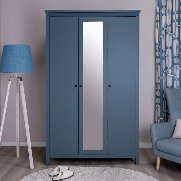 2.08.01.040.6 САГА шкаф 3 двери с зеркалом темно-бирюзовый 2.08.01.040.6 САГА шкаф 3 двери с зеркалом темно-бирюзовый