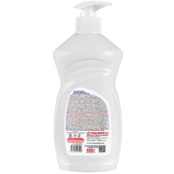 Гель для мытья посуды Maunfeld Purity Ананас и базилик 450г MVM450PB