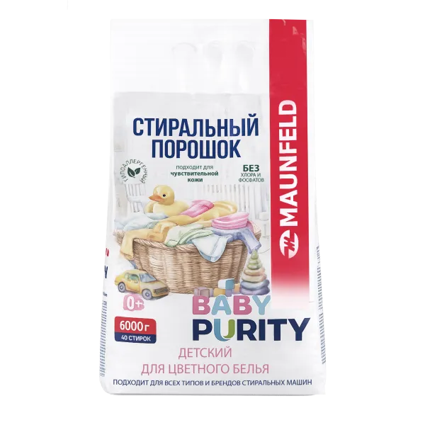 Стиральный порошок детский для цветного белья Maunfeld Baby Purity 6000г MVM6000BCP