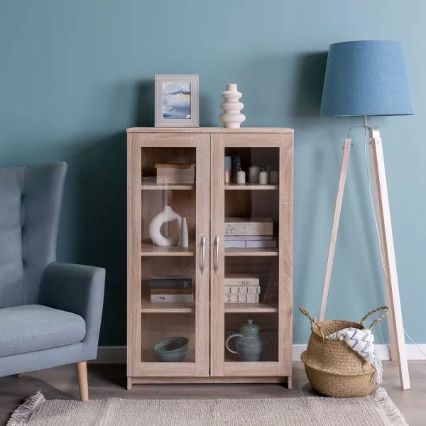 2.02.03.390.3 СИРИУС тумба 2 двери со стеклом 78х123 сонома RU 2.02.03.390.3 СИРИУС тумба 2 двери со стеклом 78х123 сонома RU