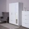 2.02.01.030.1 СИРИУС шкаф комбинированный "3 двери и 1 ящик белый RU" (с 1 зеркалом)