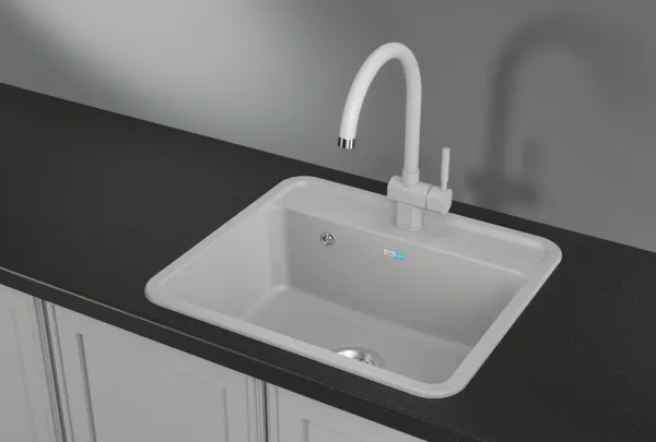 5601, БЕЛЫЙ, кухонная мойка, СтандАРТ кварц