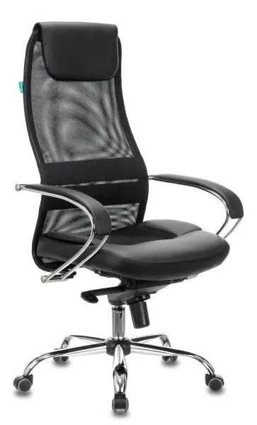 Кресло руководителя Бюрократ CH-609SL черный TW-01 TW-11 экокожа/сетка с подголов. крестов. металл хром Кресло руководителя Бюрократ CH-609SL черный TW-01 TW-11 экокожа/сетка с подголов. крестов. металл хром