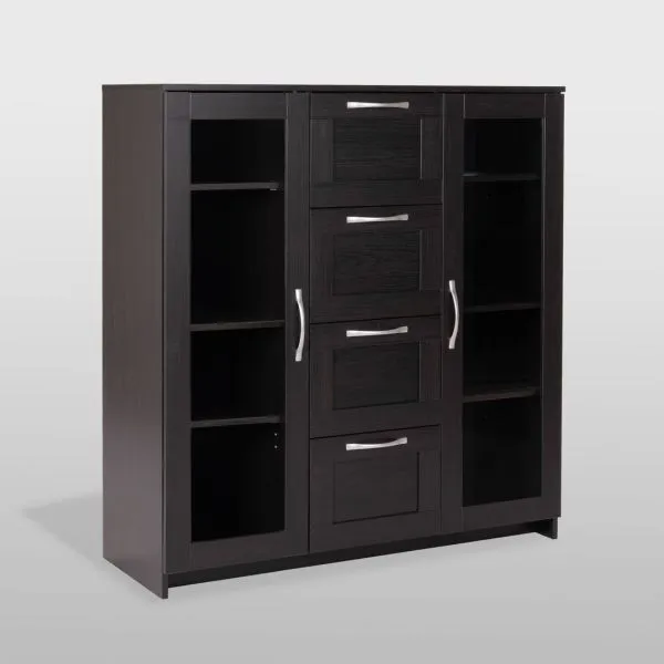 2.02.03.400.5 СИРИУС тумба 2 двери со стеклом и 4 ящика 117х123 Дуб Венге RU 2.02.03.400.5 СИРИУС тумба 2 двери со стеклом и 4 ящика 117х123 Дуб Венге RU