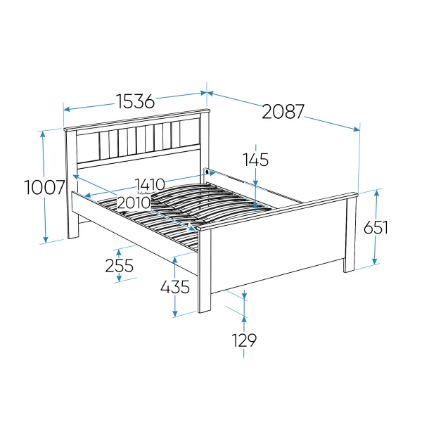 2.08.04.060.1 САГА кровать двойная 140х200 белая 2.08.04.060.1 САГА кровать двойная 140х200 белая