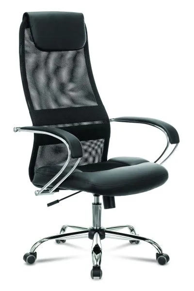 Кресло руководителя Бюрократ CH-608SL черный TW-01 TW-11 экокожа/сетка с подголов. крестов. металл хром Кресло руководителя Бюрократ CH-608SL черный TW-01 TW-11 экокожа/сетка с подголов. крестов. металл хром