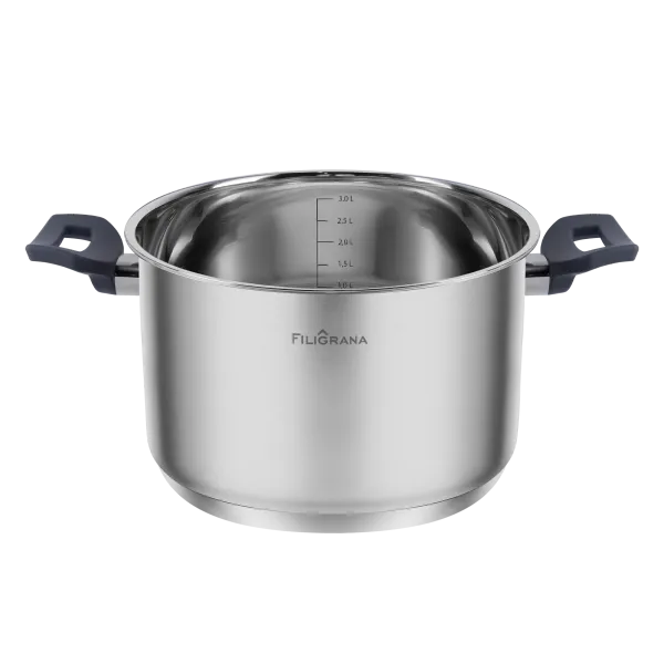 Кастрюля FILIGRANA STELLA FG40STL01CR из нержавеющей стали со стеклянной крышкой, 20  см, 3,6 л. Нержавеющая сталь