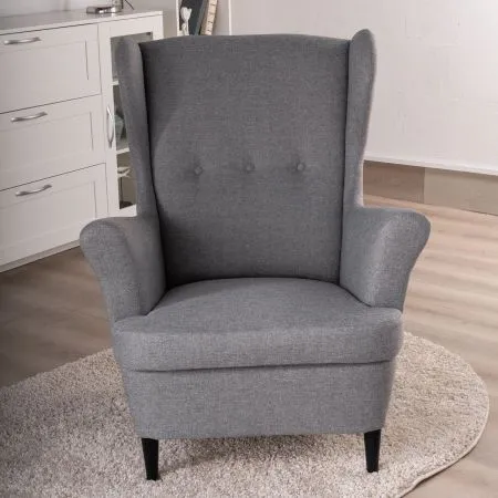 Кресло для отдыха Вало серый, ткань рогожка