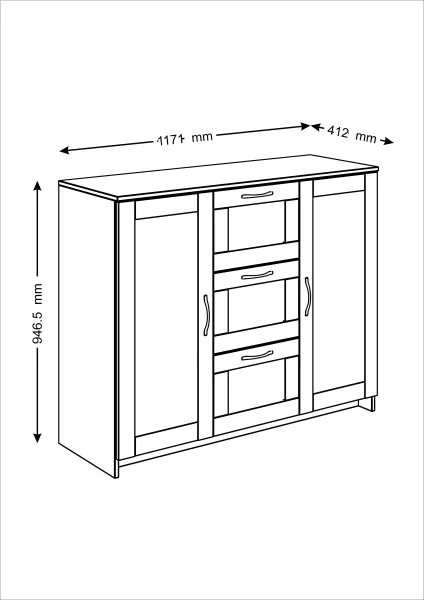 2.02.03.340.1 СИРИУС тумба 2 двери и 3 ящика 117х95 белая RU 2.02.03.340.1 СИРИУС тумба 2 двери и 3 ящика 117х95 белая RU