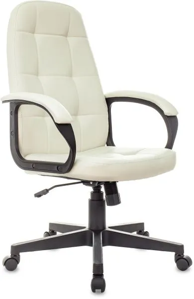 Кресло руководителя Бюрократ CH 002 слоновая кость OR-10 экокожа крестов. пластик