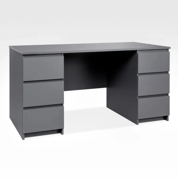 2.03.06.040.4 КАСТОР стол письменный 6 ящиков 151х65 RU серый 2.03.06.040.4 КАСТОР стол письменный 6 ящиков 151х65 RU серый