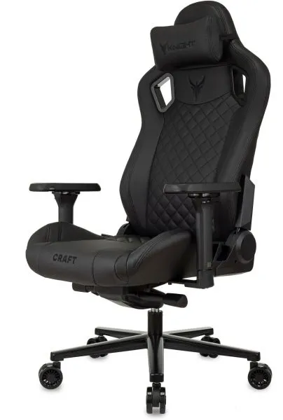 Кресло игровое Knight Craft черный экокожа с подголов. крестов. металл