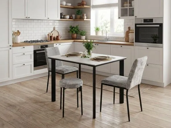 Стол DikLine SKT90 Керамика YB8020125BG ONYX/подстолье черное/опоры черные