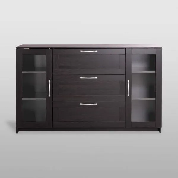 2.02.03.370.5 СИРИУС тумба 2 двери со стеклом и 3 ящика 156х95 Дуб Венге RU 2.02.03.370.5 СИРИУС тумба 2 двери со стеклом и 3 ящика 156х95 Дуб Венге RU