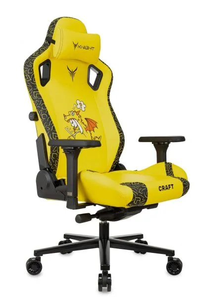 Кресло игровое Knight Craft Dragon желтый экокожа крестов. металл