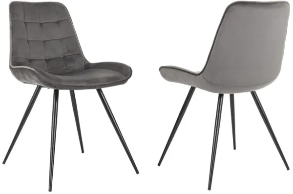 Стул для дома Бюрократ CH-K2_2 комплект 2шт т.серый Holland 18 металл черный на ножках (CH-K2_1/HL18_2)