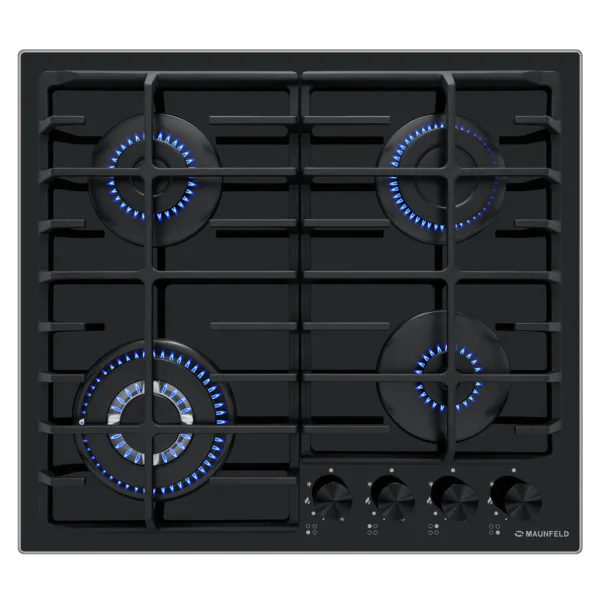 Газовая варочная панель MAUNFELD EGHG.64.63C Черный/черная фурнитура Газовая варочная панель MAUNFELD EGHG.64.63C Черный/черная фурнитура