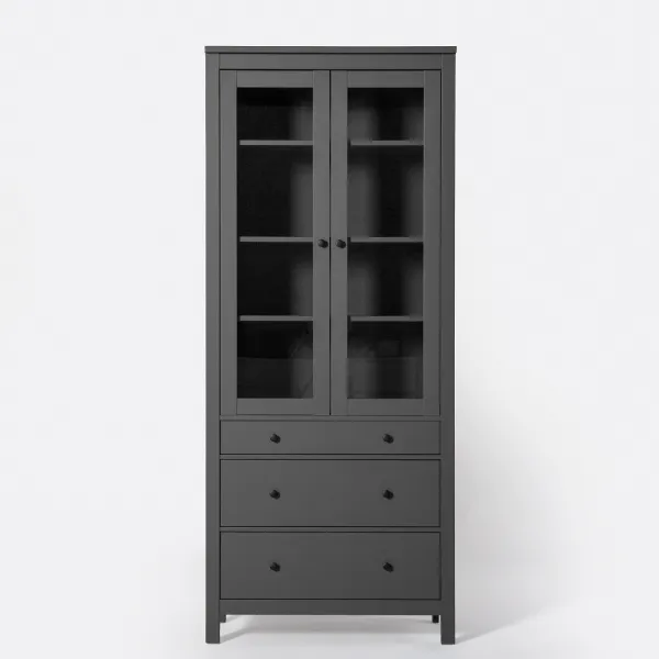 2.08.07.130.4 САГА шкаф с витриной 90 серый RU 2.08.07.130.4 САГА шкаф с витриной 90 серый RU