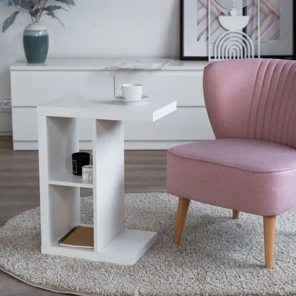 S00166 Энкель Т приставной стол 47х60х30, белый